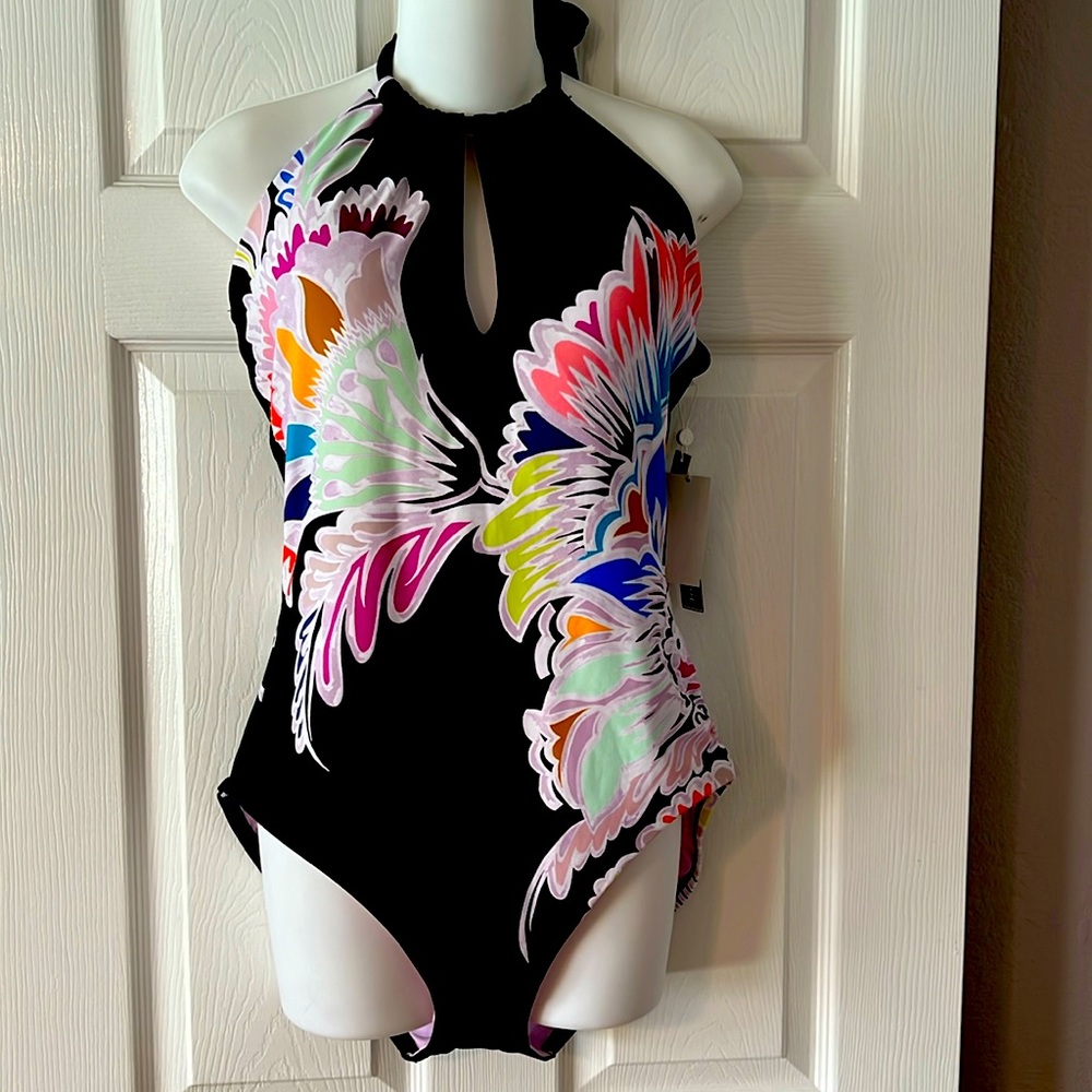 TRINA TURK Seychelles High Neck Swimsuit Swimsuit Sz 16W.